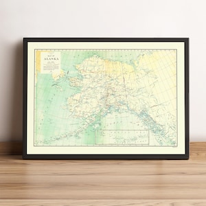Alaska Old Map | 1931 Alaska Vintage Map | Wall Art & Home Decor Print | Framed Poster | Antique Cartography