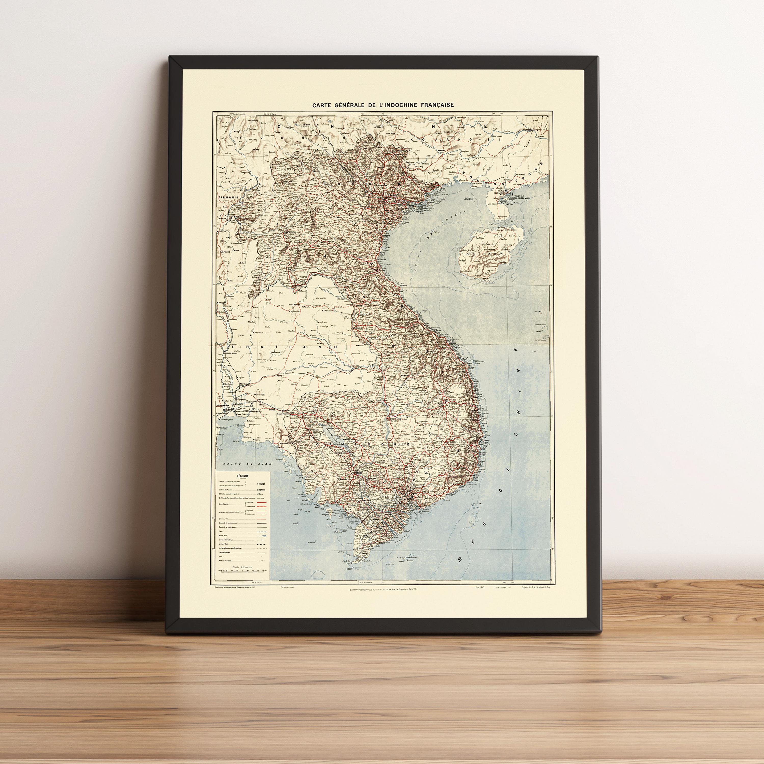 Map french indochina - Etsy 日本
