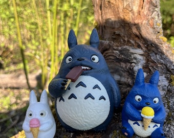 トトロ サマーアイスクリーム ミニフィギュアセット – 手作りの森の精霊コレクターズアイテム