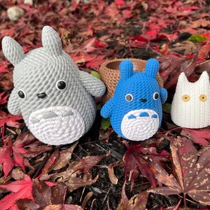 Japanese Forest Spirit | Hand Painted Crochet | Desk Decor | Ghibli Fans Gift | Set of three image 2