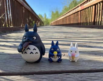 Zestaw miniaturowych figurek Totoro Letnie lody – ręcznie robione przedmioty kolekcjonerskie Forest Spirit