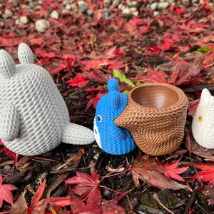 Japanese Forest Spirit | Hand Painted Crochet | Desk Decor | Ghibli Fans Gift | Set of three image 3