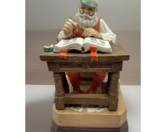 Colección del Museo de Figuras Musicales de Papá Noel 1986 "Revisando su lista" VTG.