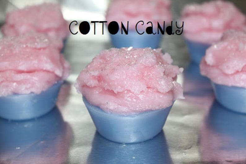 COTTON CANDY Scented 6 Pk Primitive Cupcake Wax Melts Tarts Decor Bowl Fillers Highly Scented New