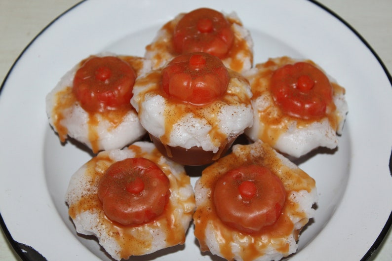 Bowl Fillers Pumpkin Caramel Latte Primitive Grubby Pumpkin Holiday Cupcake Scented Wax Tarts Melts