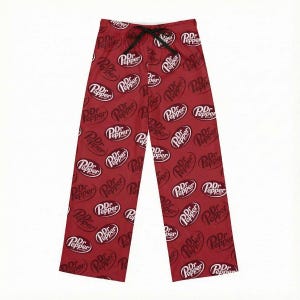 Dr Pepper Red Print Pajama Pants, Comfortable and Trendy Loungewear for Fans of Dr Pepper Soda, Cozy Sleepwear for Relaxing and Casual Night