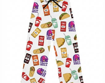 Taco Bell Drawstring Wide Leg Pants, Taco Bell Pants, Taco Bell Pajamas Gift For Men And Women