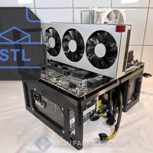 Banco di prova per computer all'aperto (mATX) — Piattaforma di assemblaggio modulare con supporto GPU e staffe laterali SSD