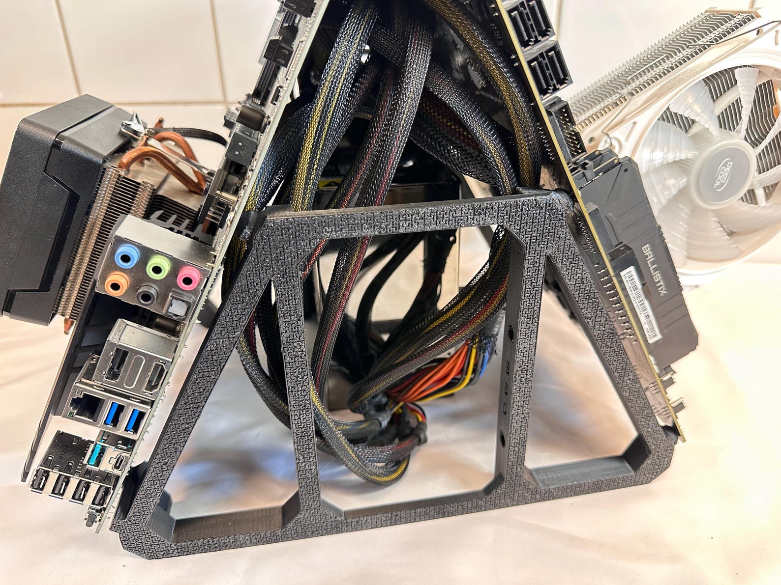 Dual-motherboard PC Test Bench — Angled Open‑air Parallel Workstation ...