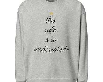 This Rule Is So Underrated Biggie Sweatshirt – Organic Oversized Crewneck – Keep Family and Business Separated – 90s Hip-Hop Lyric