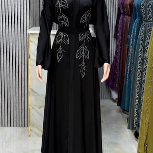 Elegant Abaya for Women - Luxury Dubai Style kaftan - Modest Long Dress with Embroidery -Classy & Flowy Fabric Muslimah, Dubai Abayas