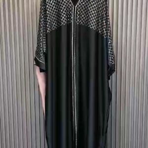 Elegant Abaya for Women - Luxury Dubai Style kaftan - Modest Long Dress with Embroidery -Classy & Flowy Fabric Muslimah, Dubai Abayas