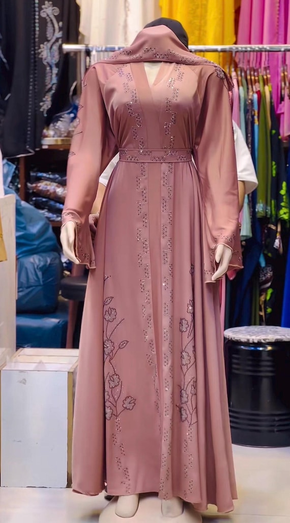 dusty pink abaya dress JUWITA ABAYA DUSTY PINK DLARAAISHAH