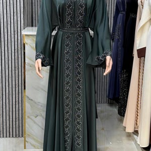 Elegant Abaya for Women - Luxury Dubai Style kaftan - Modest Long Dress with Embroidery -Classy & Flowy Fabric Muslimah, Dubai Abayas