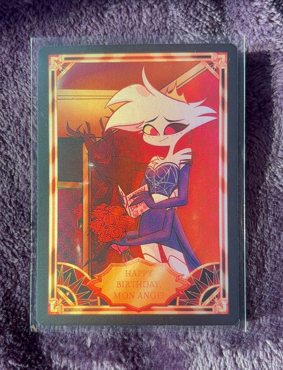 Radiodust Fan Card - Happy Birthday Mon Ange (matte Holographic