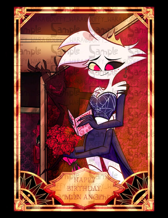 Radiodust Fan Card - Happy Birthday Mon Ange (matte Holographic