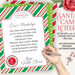 Carta editable de Santa Cam / Archivos PDF y JPG imprimibles / Utilice el membrete de Santa para cualquier correspondencia del Polo Norte