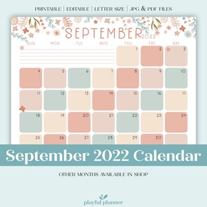 printable september 2021 calendar etsy
