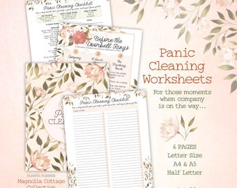 Panic Cleaning Checklist Printable | Home Reset Routine Planner | Declutter System Worksheets