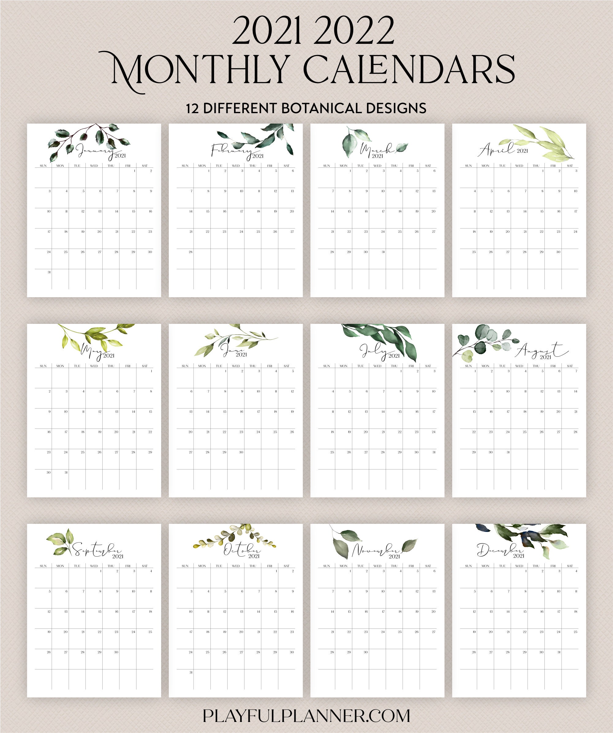 editable printable 2021 2022 calendar bundle with perpetual etsy