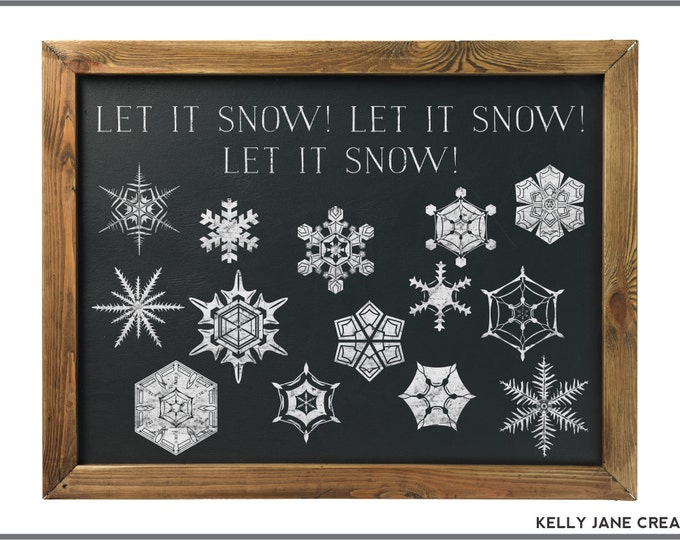 Chalkboard Snowflake Clipart  - Instant Download Includes PNG and EPS files