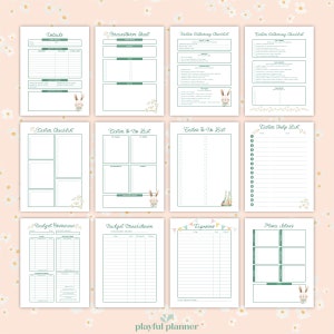 Printable Easter Planner Spring Organizer Holiday Gathering Planner Letter Size A4 image 3