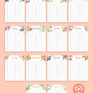 Floral Daily Planner Bundle Printable Editable Includes 14 Designs, 2 ...