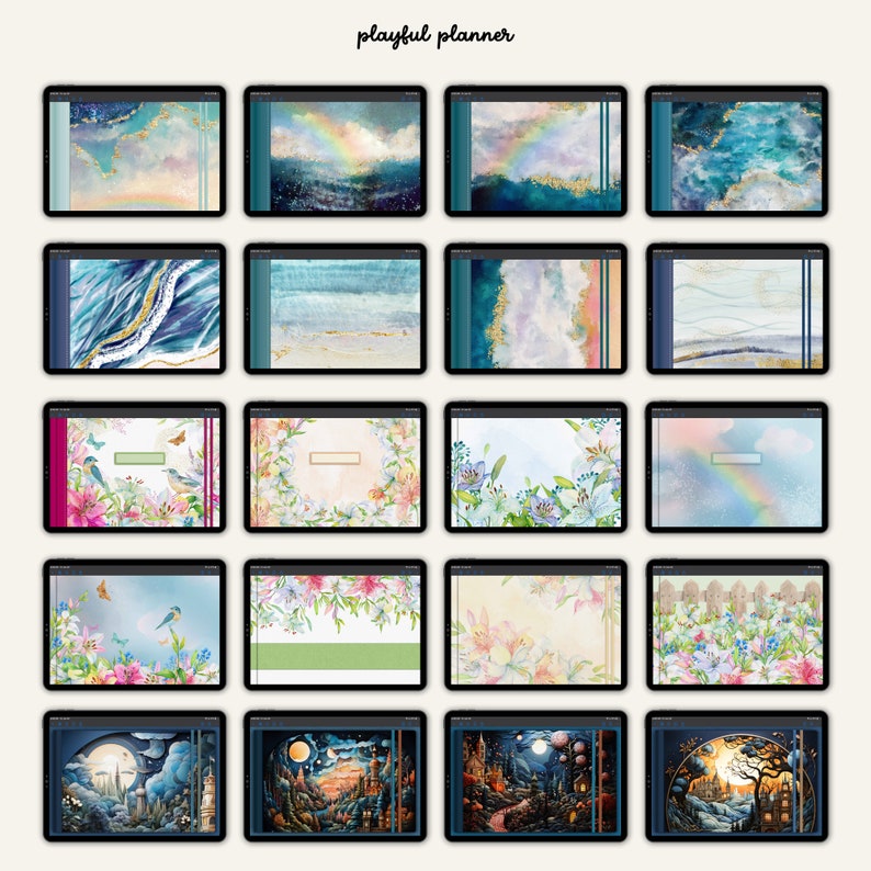 100 Landscape Digital Planner Cover Bundle for GoodNotes Noteshelf and iPad Note Taking apps Lifetime Updates image 8