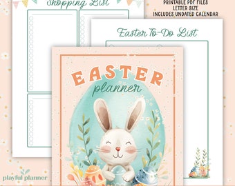 Printable Easter Planner | Spring Organizer | Holiday Gathering Planner | Letter Size + A4