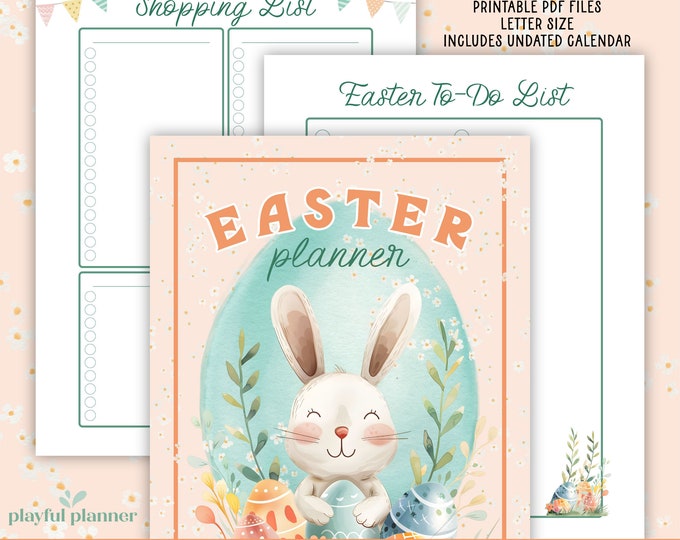 Printable Easter Planner | Spring Organizer | Holiday Gathering Planner | Letter Size + A4