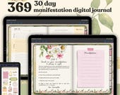 369 Manifestation Digital Journal 30 Day Journal with Affirmations, Vision Board