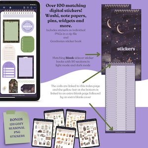 2026 Dark Mode Digital Planner: Goodnotes Sidecar Sticker Notebook (PDF ...