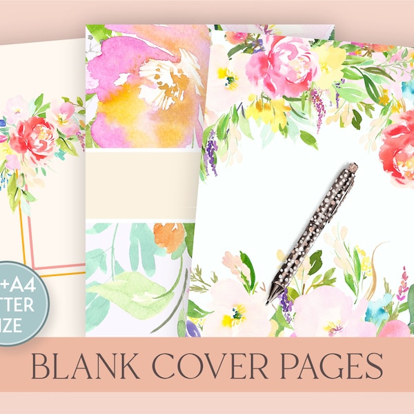 Printable Planner Cover Page Insert | Editable PDF Files in A5 A4  Letter Size