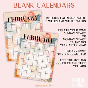 2024 2025 2026 Calendar Bundle Dated and Undated Printable Editable ...