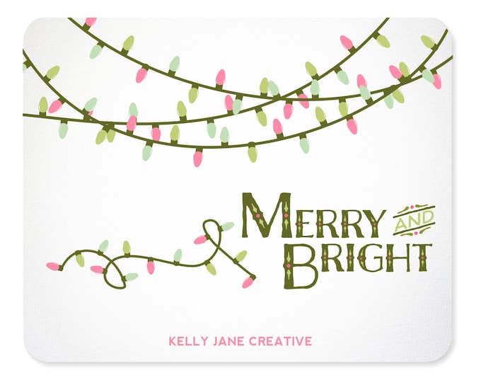 Pastel Christmas Lights Clipart includes strands in White and in Green- Blog Graphics - Instant Download