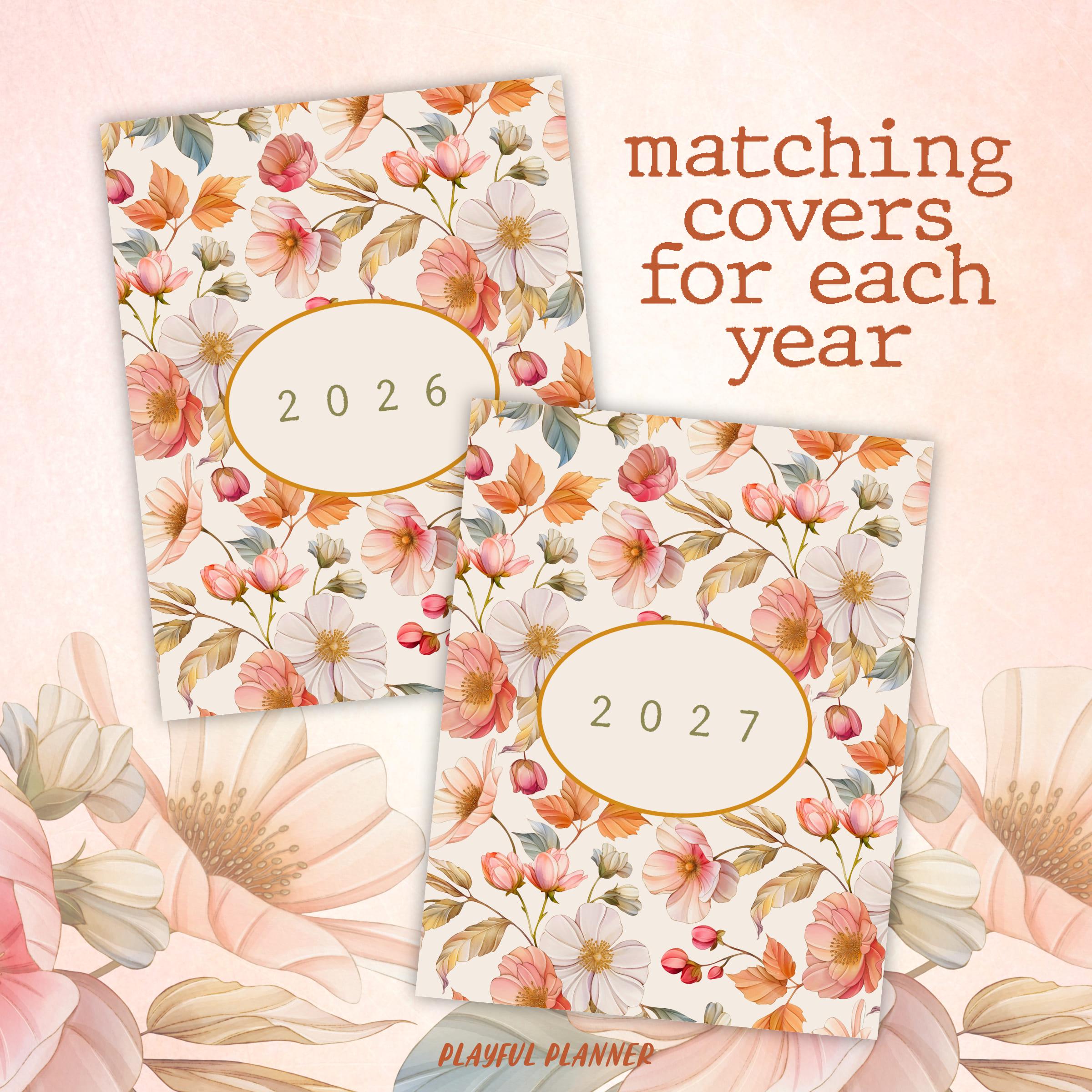2026-2027 Cottagecore Floral Calendar: Printable Fillable PDF (a4 ...