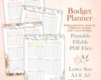 Printable Monthly Budget Planner PDF Finance Tracker