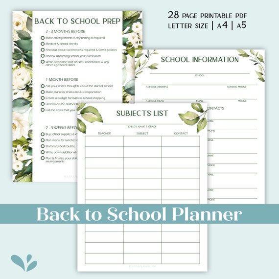 Back to School Printable Planner for a Stress-free First Day - Etsy