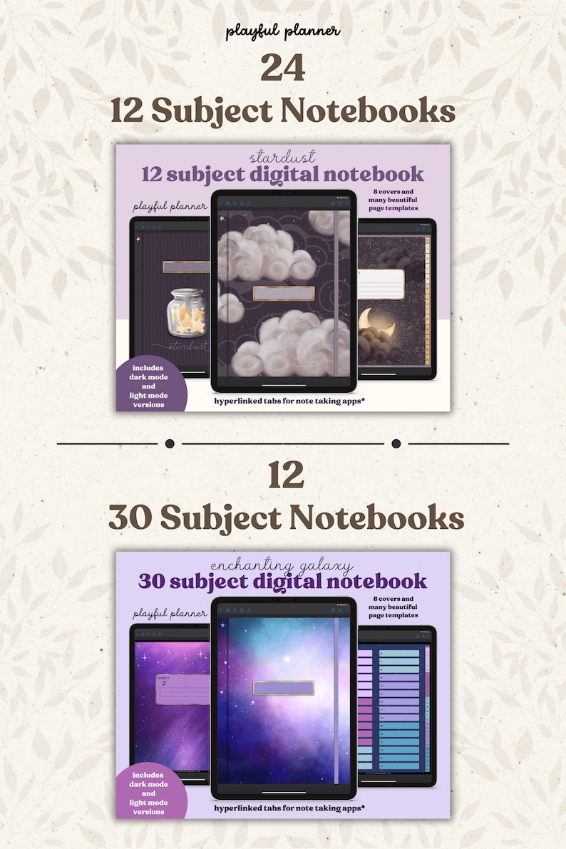 Digital Planner Lifetime Bundle Daily Journal Dated Undated Planners A-Z Notebooks Portrait and Landscape Covers Stickers image 7