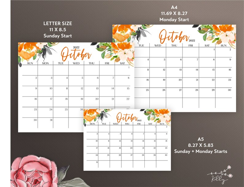 2021 2022 printable editable calendar bundle includes
