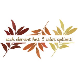 Greenery Clipart Autumn Leaves ClipArt Fall Leaf Wreath, Botanicals for Stationery, Wedding Invites, and Products Greenery Clip Art image 2