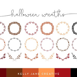Halloween Wreath & Laurel Clip Art - Vector Clipart