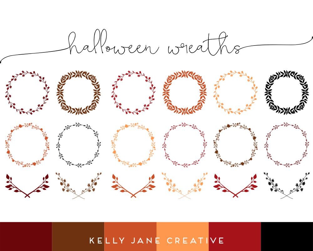 Download Halloween Wreath & Laurel Clip Art Vector Clipart