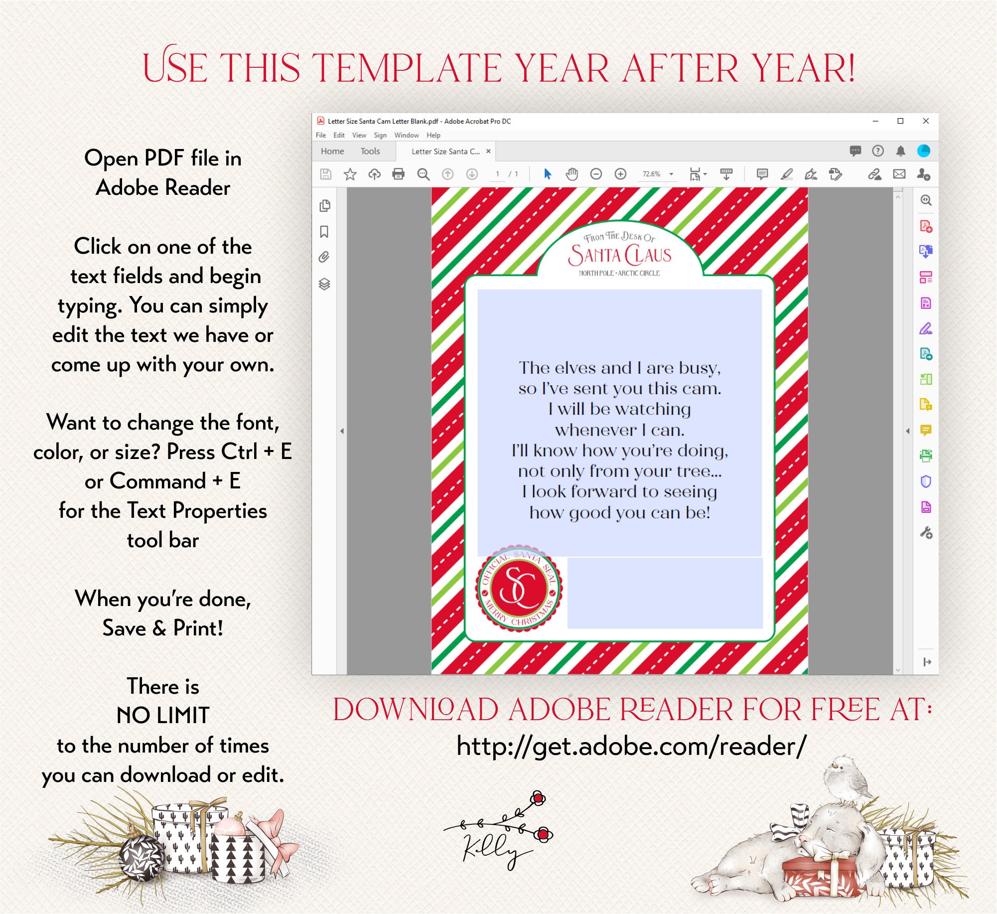 Santa Cam Letter | Editable and Printable | Sizes A4, Letter Size & 5x7 | Use Santa's Letterhead for any correspondence from the North Pole Santa Cam Letter | Editable and Printable | Sizes A4, Letter Size & 5x7 | Use Santa's Letterhead for any correspondence from the North Pole