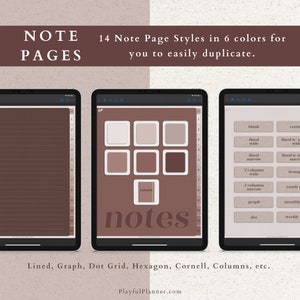 12 Subject Digital Notebook With Hyperlinked Tabs, 14 Note Page ...