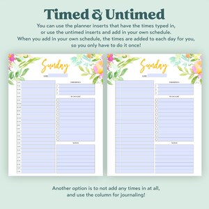Floral Daily Planner Bundle Printable Editable Includes 14 Designs, 2 ...