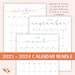 2022 2023 2024 Calendar Bundle | Printable Editable Portrait Monthly Calendars, Perpetual Calendars, & Year at a Glance in A4 + Letter Size 