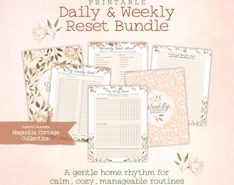 Daily Weekly Reset Bundle Printable Home Cleaning Planner
