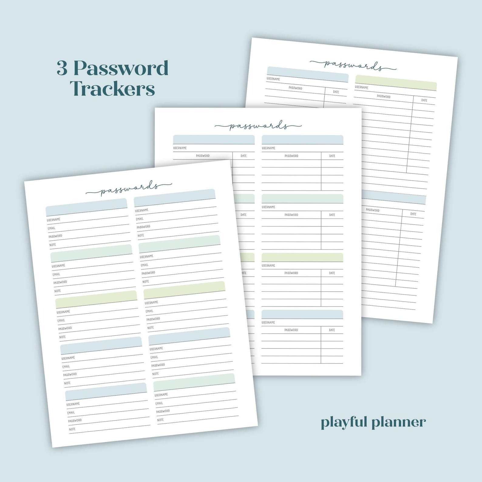 Printable Password Tracker: Fillable PDF, A4 A5 Letter Size - Etsy