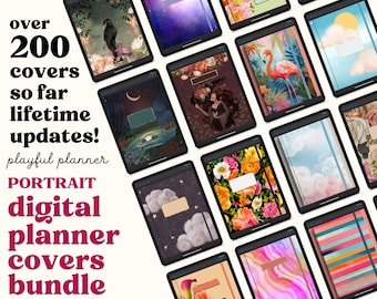 200+ Digital Planner Cover Bundle for GoodNotes Noteshelf and iPad Note Taking apps | Beautify Your Notebooks, Planners, or Journals